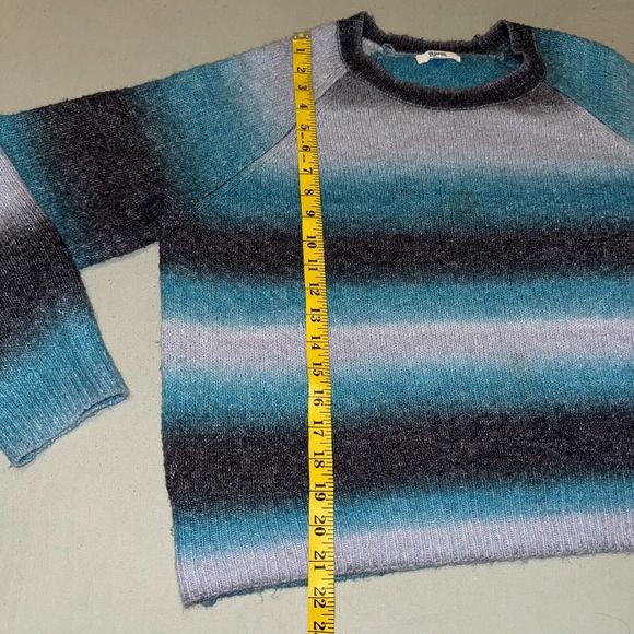 BB Dakota By Steve Madden Sweater Women's XL Blue Ombre Wool Knit Raglan Sleeve - Picture 4 of 7